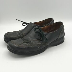 Naturalizer Dolores Black Leather Square Toe Lace Up Oxford Shoes Womens 8M